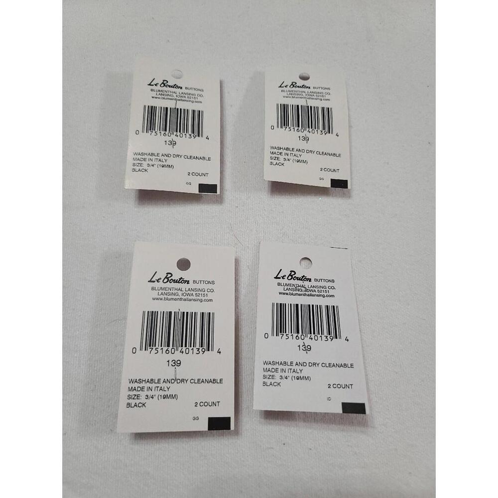 Le Bouton Button Bundle (7)Black Rosette 3/4" Shank Sewing Crafting Italy NOS - Picture 6 of 9